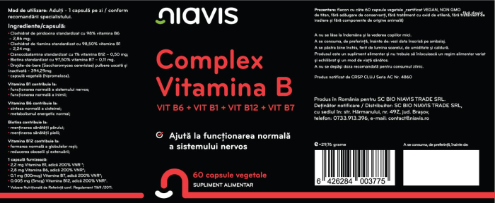 Vitamina B Complex - Vit B6 + Vit B1 + Vit B12 + Vit B7 60CPS [2]