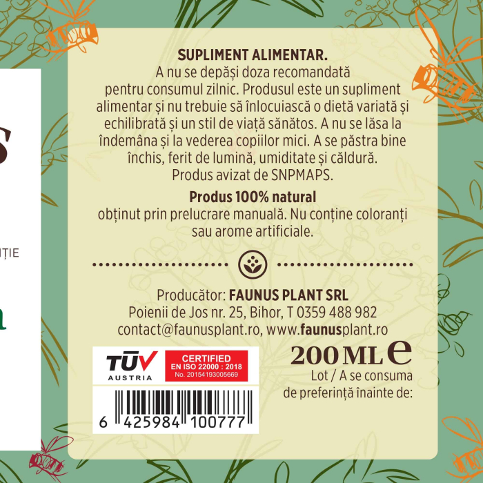 Sirop Pătlagină cu Miere și Propolis 200ml [8]