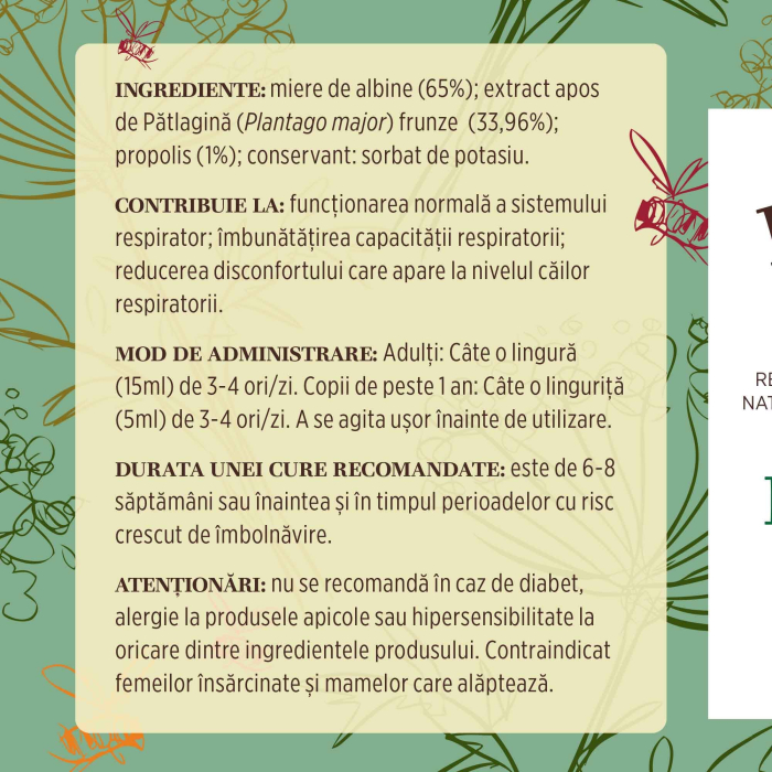 Sirop Pătlagină cu Miere și Propolis 200ml [7]