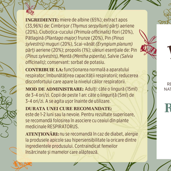 Sirop Respiratorus cu Miere și Propolis 200ml [8]