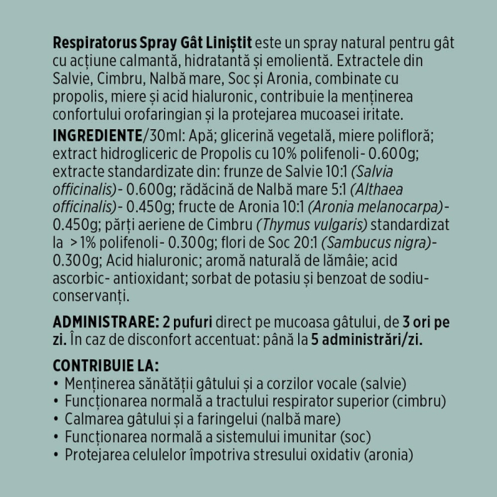 Spray Respiratorus Gât Liniștit 30ml [6]