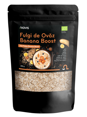 Fulgi, Muesli - Fulgi de Ovaz Banana Boost Ecologici 250g