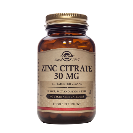 Suplimente - ZINC CITRATE 30mg veg. caps 100s
