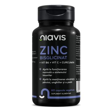 Suplimente - ZINC Bisglicinat + Vit B6 + Vit C + Curcumin 60 cps
