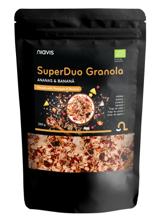 Fulgi, Muesli - SuperDuo Granola - Ananas & Banana Ecologica 250g