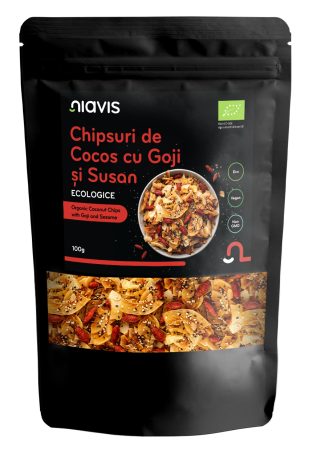 Fructe uscate - Chipsuri de Cocos cu Goji si Susan Ecologice/BIO 100g