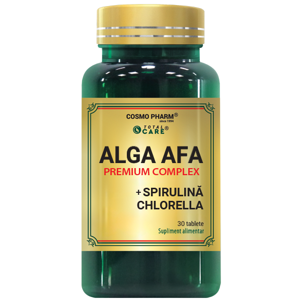 Extracte - Alga AFA COMPLEX • Chlorella • Spirulina - complex premium 3-în-1 cu microalge 30 tablete