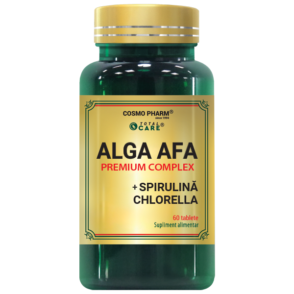Extracte - Alga AFA COMPLEX • Chlorella • Spirulina - complex premium 3-în-1 cu microalge 60 tablete