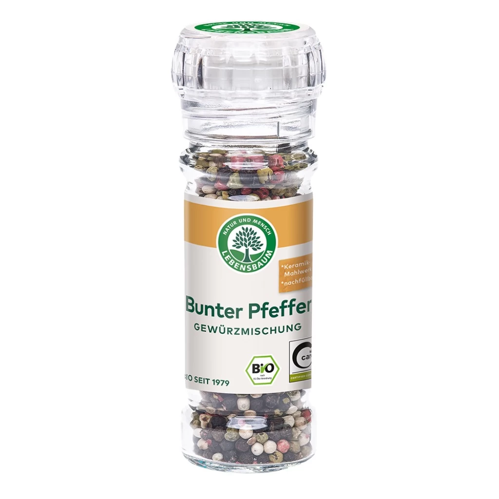 Condimente - Amestec de piper boabe in rasnita de sticla, eco 45g