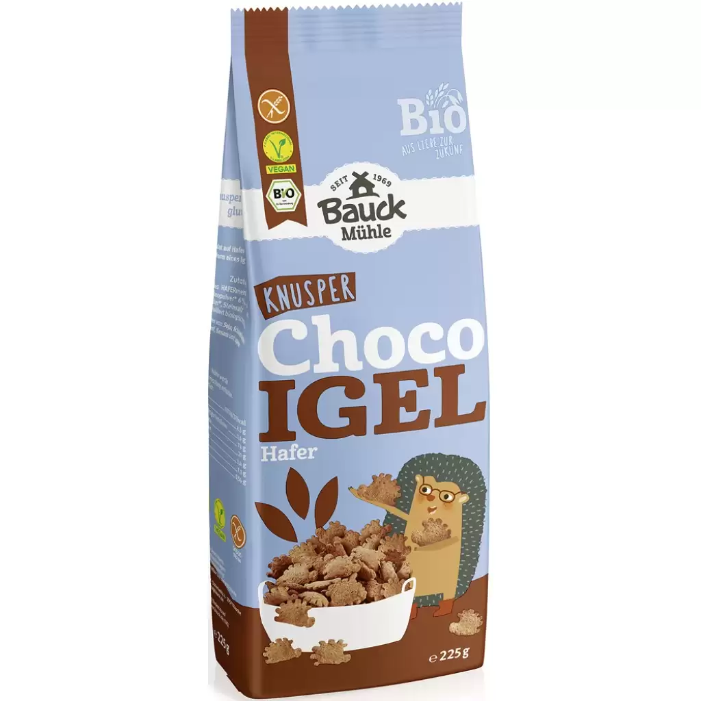 Cereale - Arici crocanti din ovaz cu ciocolata fara gluten, eco 225g