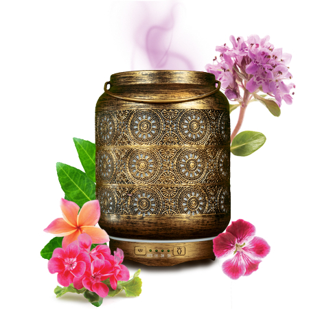 Uleiuri Esentiale - Aromatizor cu ultrasunete pentru uleiuri esențiale - Metalic - Silențios - Până la 10 ore - 260 ml - Salking
