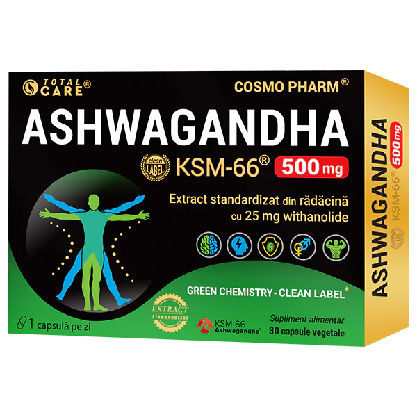Extracte - ASHWAGANDHA KSM-66 ~ 500 mg cu 25 mg Withanolide