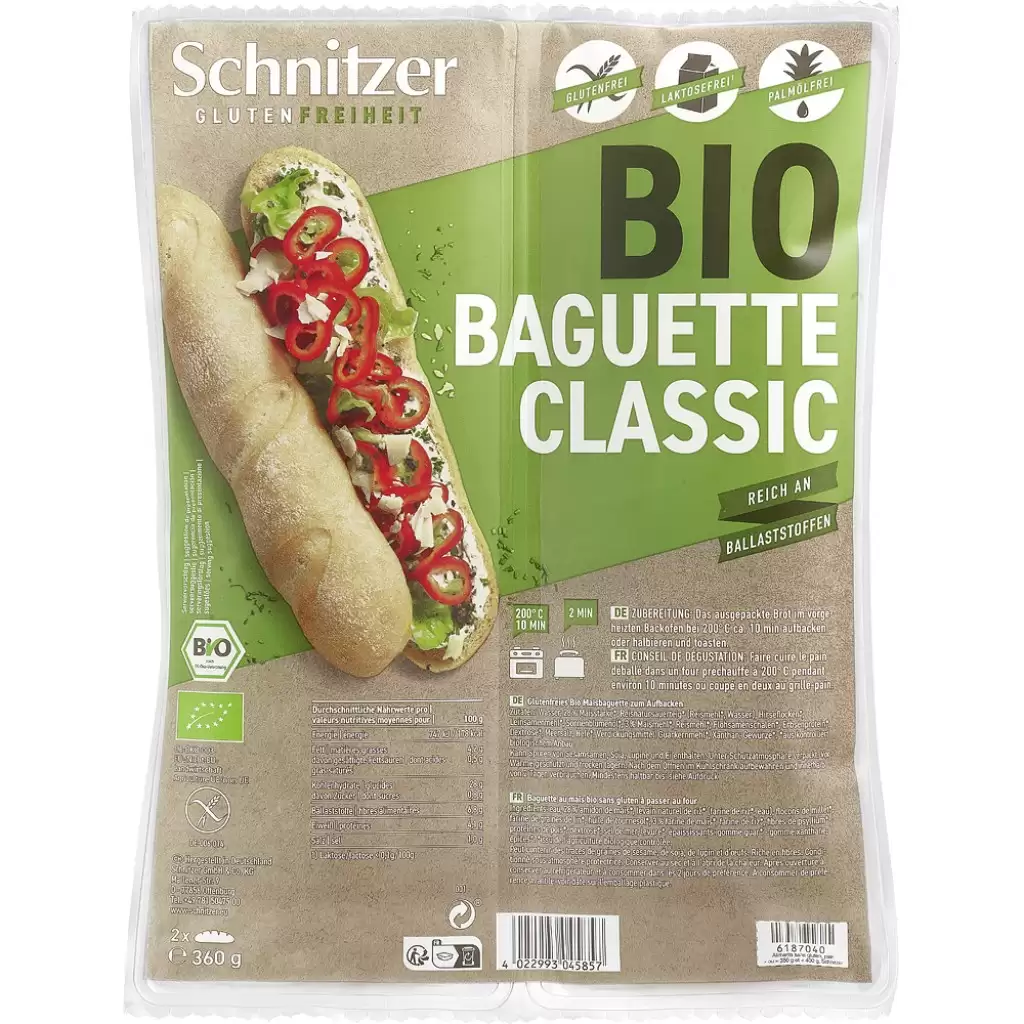 Paine - Bagheta clasica fara gluten 2 bucati, eco 360g