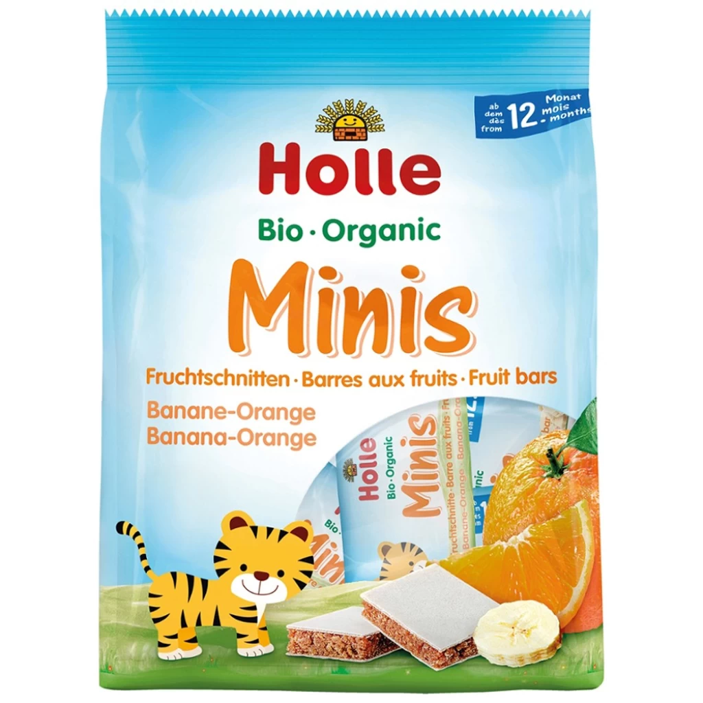 Biscuiti - Batoane cu fructe banana si portocale 12 luni, eco 100g