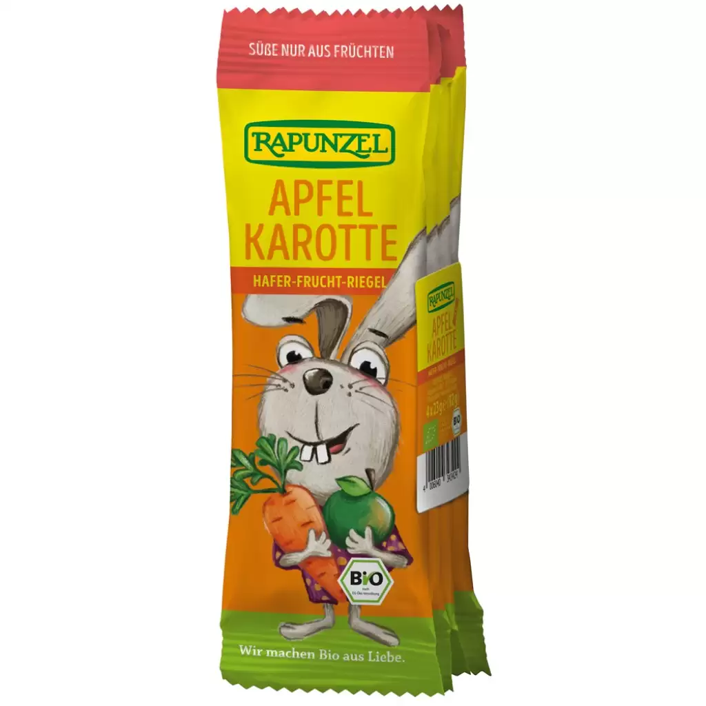 Biscuiti - Baton cu ovaz mere si morcovi pentru copii 3 ani 4x23g, eco 92g