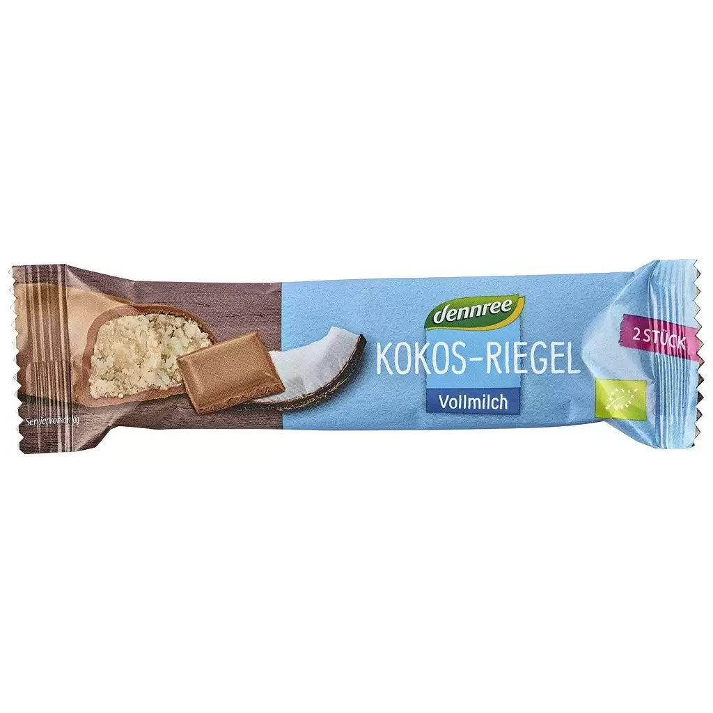 Dulciuri - Baton de cocos cu glazura de ciocolata, eco 40g