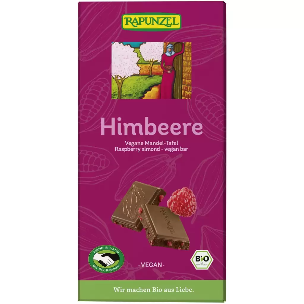 Ciocolata - Baton vegan cu cacao migdale si zmeura, eco 100g
