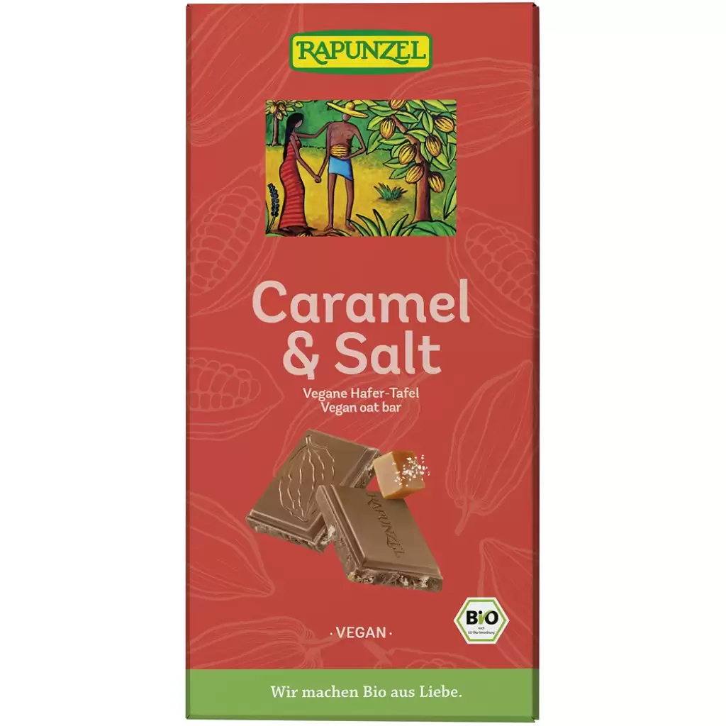 Ciocolata - Baton vegan cu cacao ovaz si caramel sarat, eco 100g