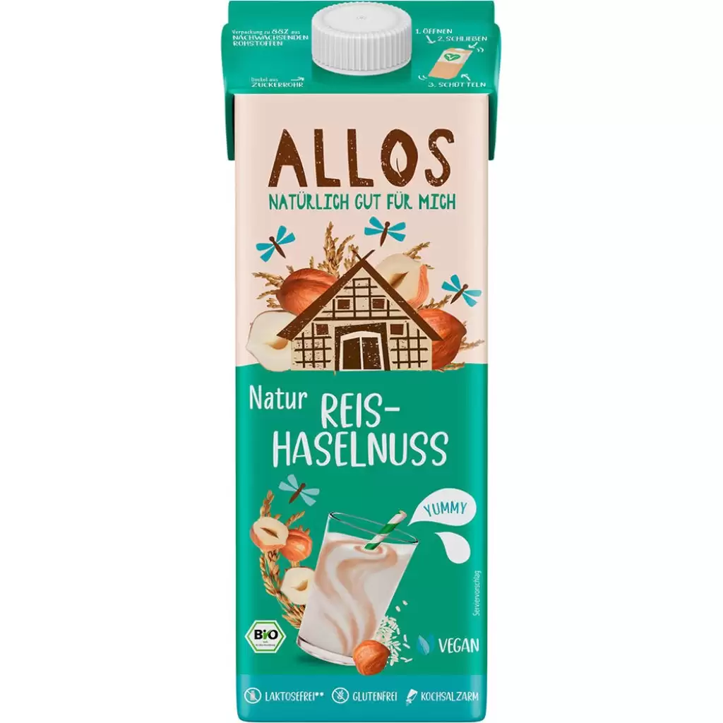 Lapte si bauturi vegetale - Bautura cu orez si alune fara gluten si lactoza, eco 1L