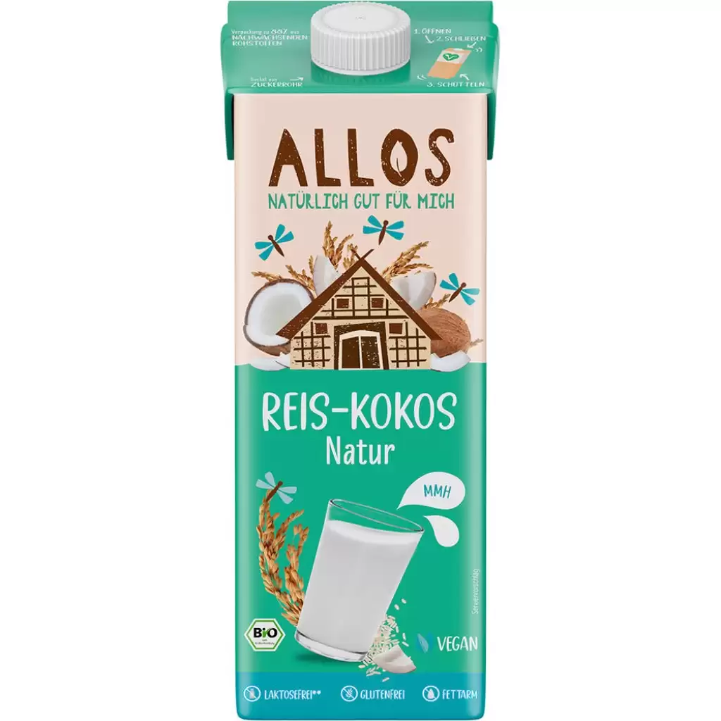 Lapte si bauturi vegetale - Bautura de orez cu cocos fara gluten si lactoza, eco 1L