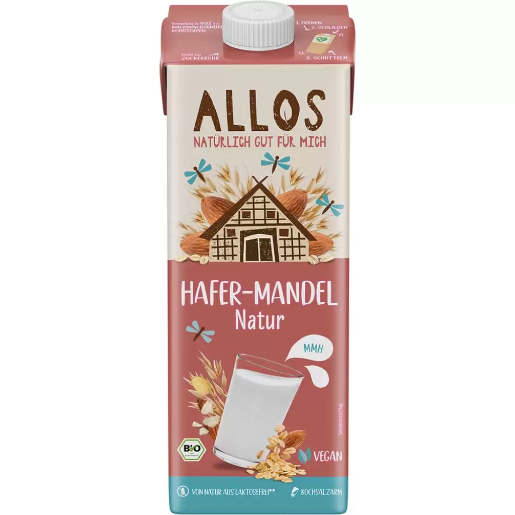 Lapte si bauturi vegetale - Bautura de ovaz cu migdale fara lactoza, eco 1L