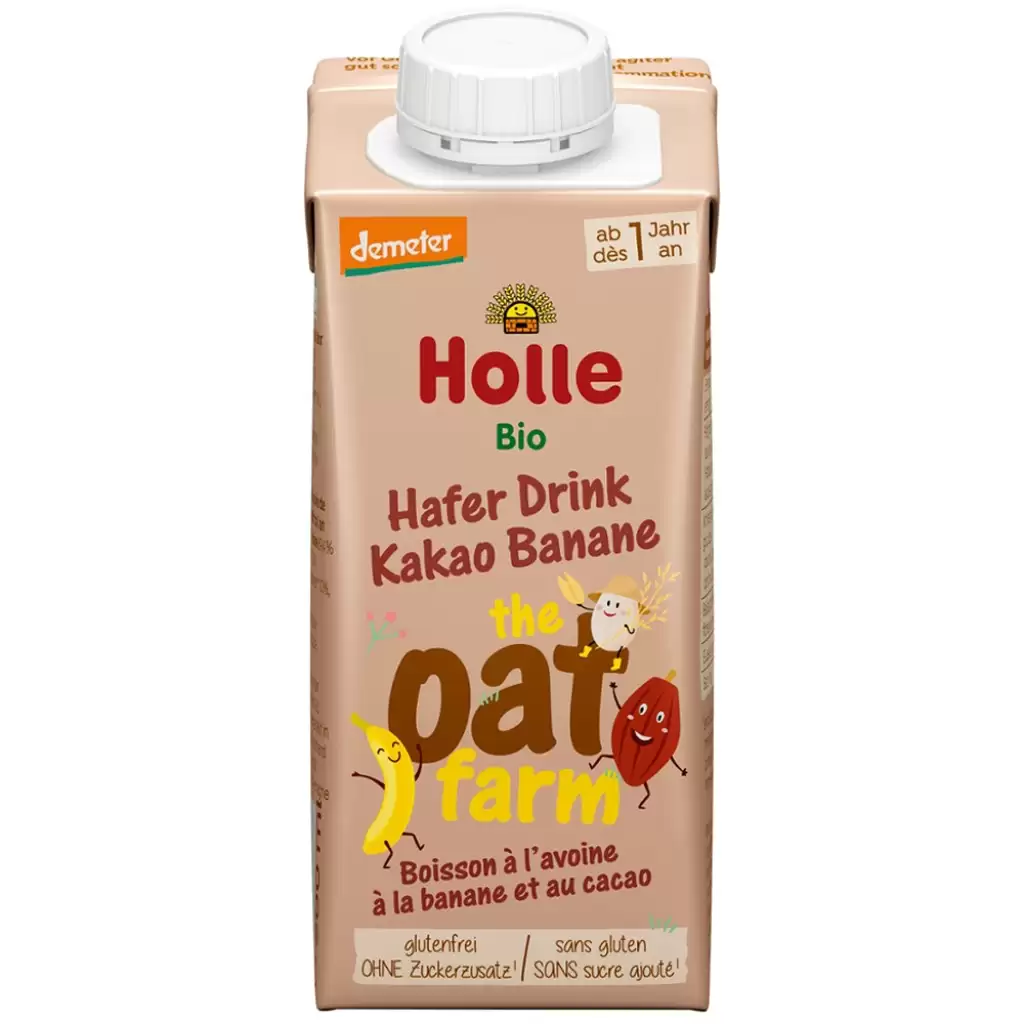Lapte si bauturi vegetale - Bautura din ovaz cu cacao si banana pentru copii  1 an, eco 200ml
