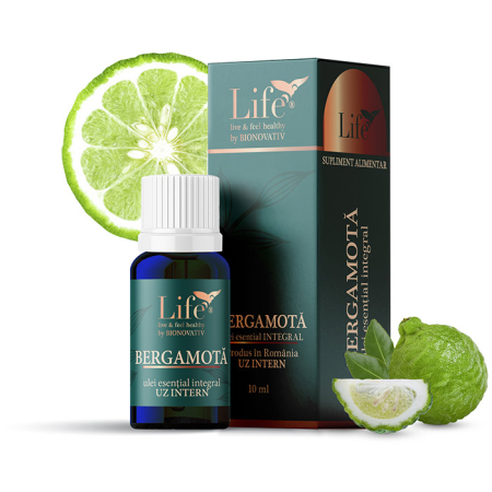 Uleiuri esentiale de uz intern - BERGAMOTĂ ulei esențial integral - 10 ml