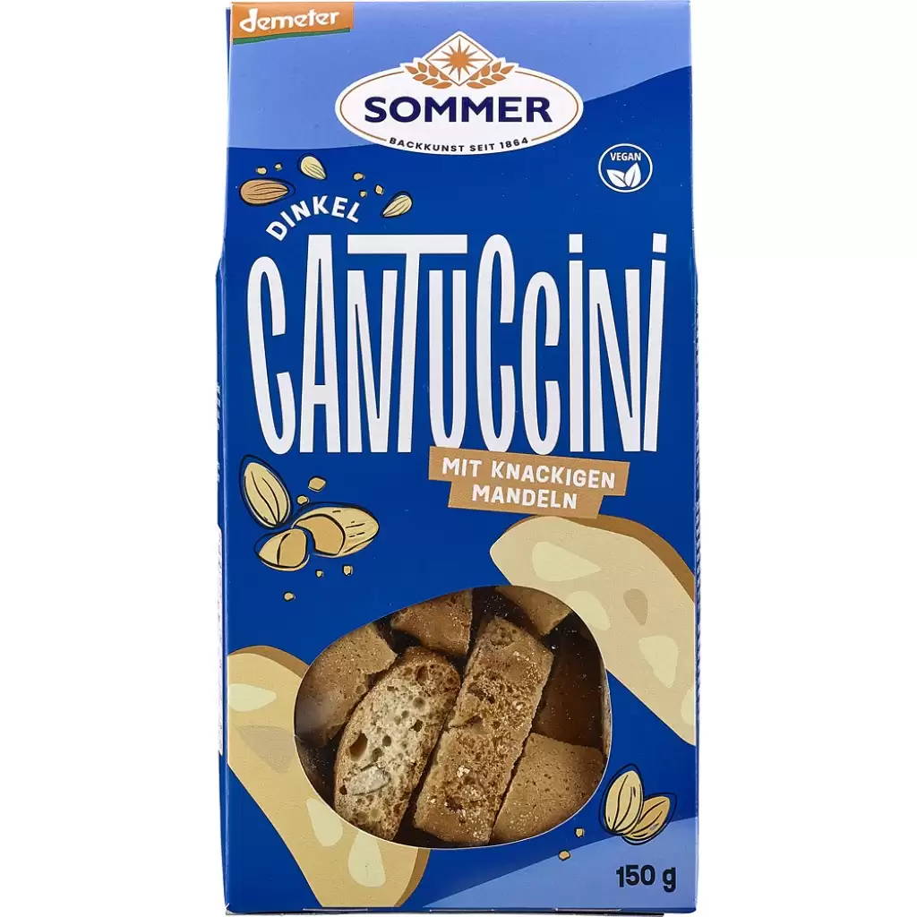 Biscuiti si napolitane - Biscuiti Cantuccini din spelta cu migdale vegani, eco 150g