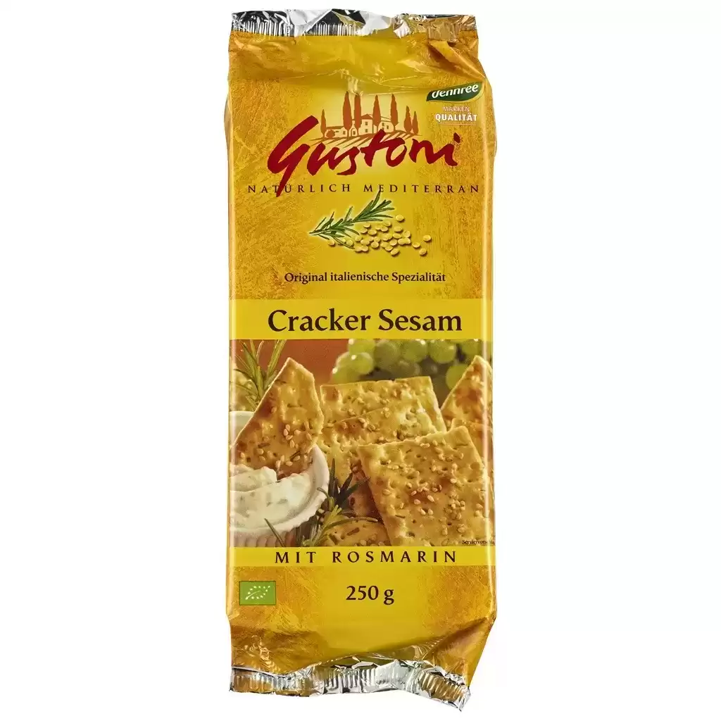 Biscuiti si napolitane - Biscuiti crocanti cu susan si rozmarin, eco 250g