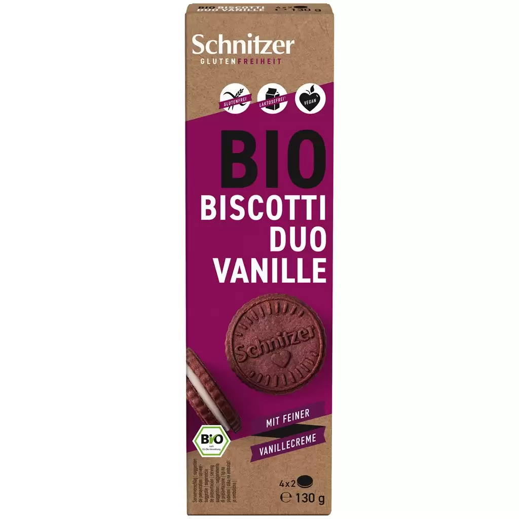 Biscuiti si napolitane - Biscuiti cu crema de vanilie fara gluten, eco 130g