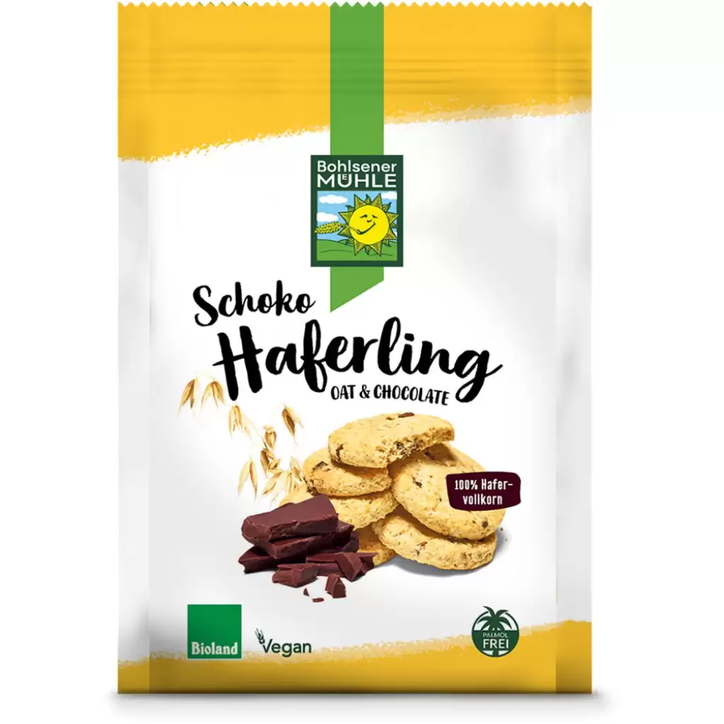 Biscuiti si napolitane - Biscuiti din ovaz integral cu ciocolata, eco 125g
