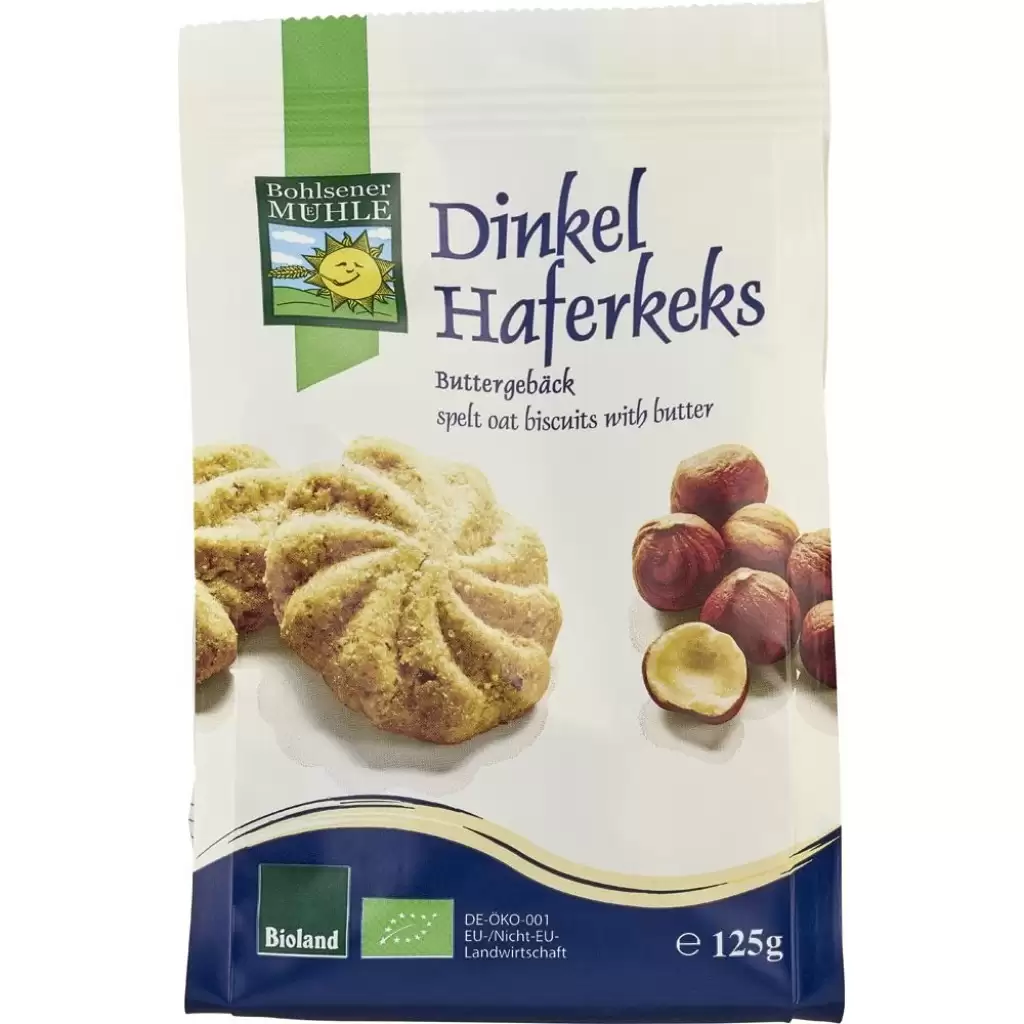 Biscuiti si napolitane - Biscuiti fragezi cu unt din ovaz si spelta , eco 125g