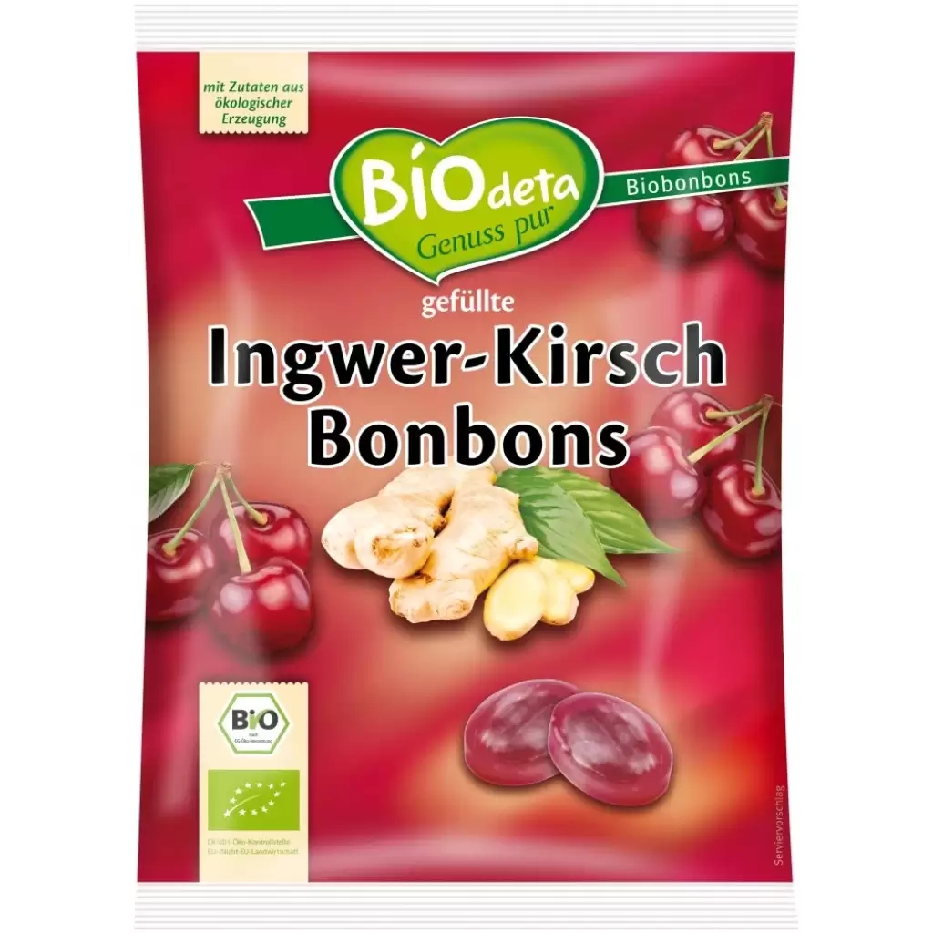 Dulciuri - Bomboane cu ghimbir si cirese, eco 75g