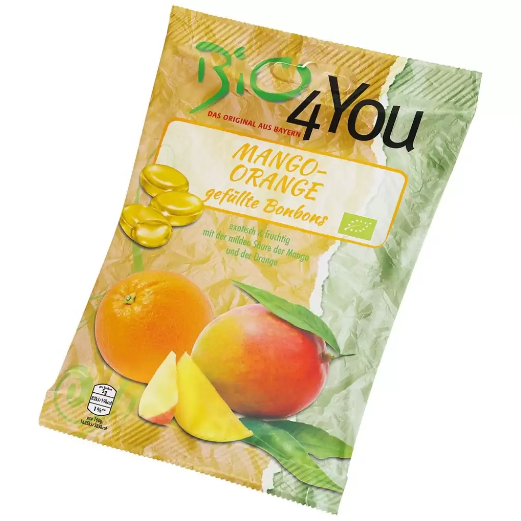Dulciuri - Bomboane cu mango si portocala fara gluten, eco 75g