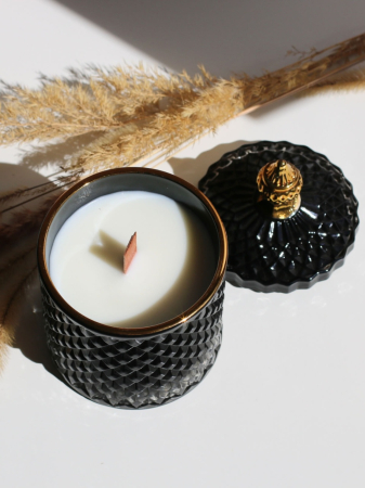 Produse de bază  - Borcan lumânare BONBON BLACK cu capac 300 ml