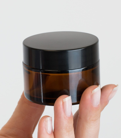  Ustensile, echipamente - Borcan sticlă brună cu capac 30 ml