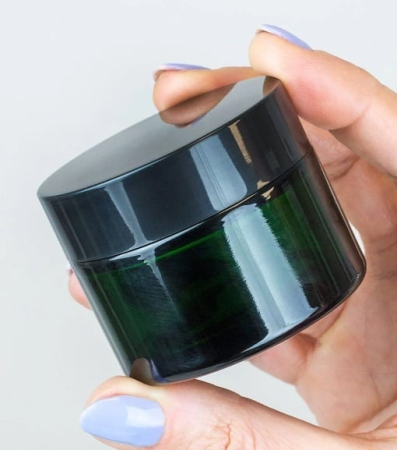 Materiale  - Borcan sticlă Ele Green cu capac, 50 ml