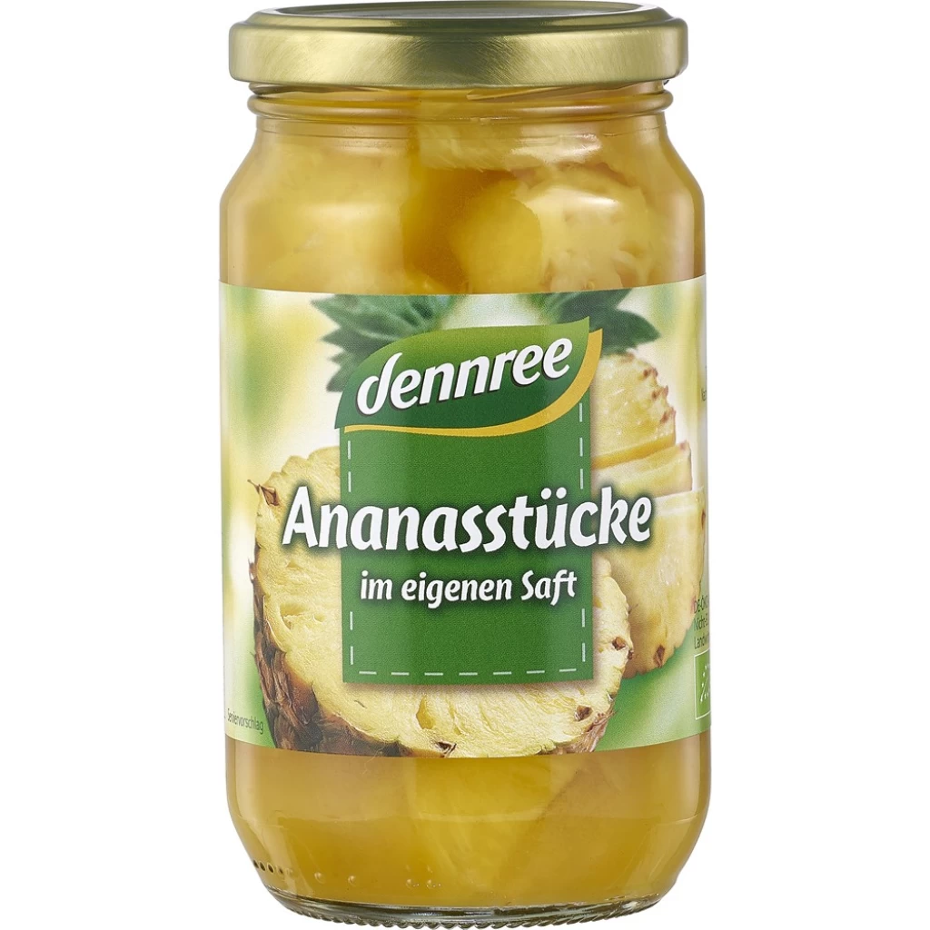 Compot - Bucati de ananas in suc propriu, eco 350g