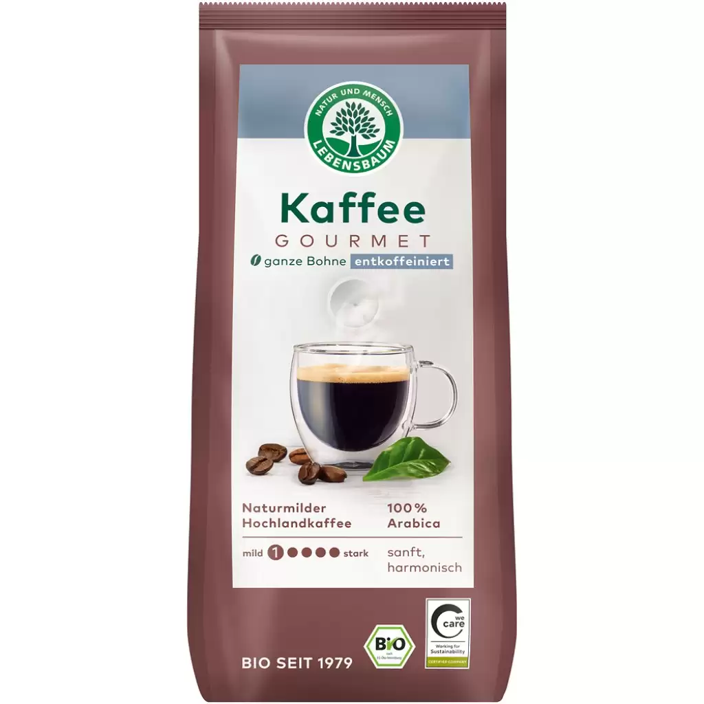 Cafea - Cafea boabe Gourmet decofeinizata, eco 250g