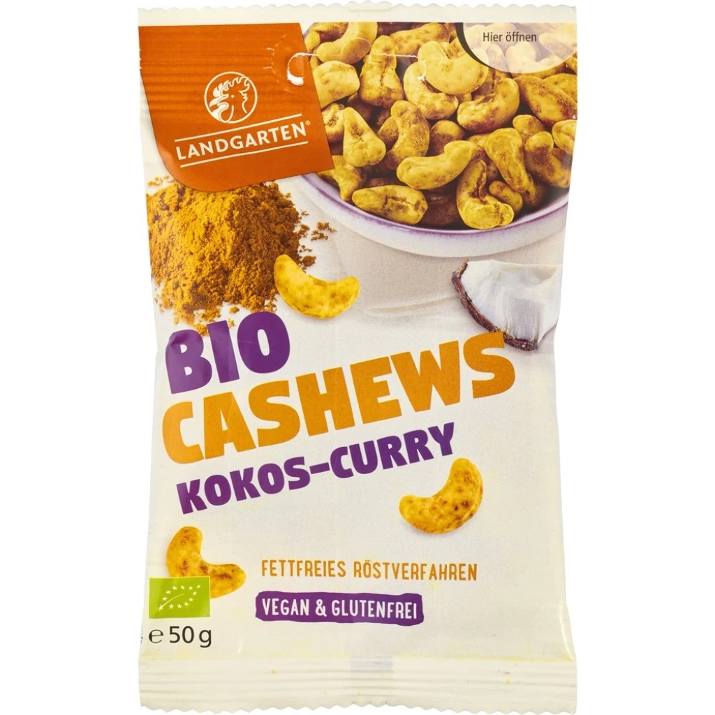 Sticksuri, chipsuri si covrigei - Caju cu cocos si curry fara gluten, eco 50g