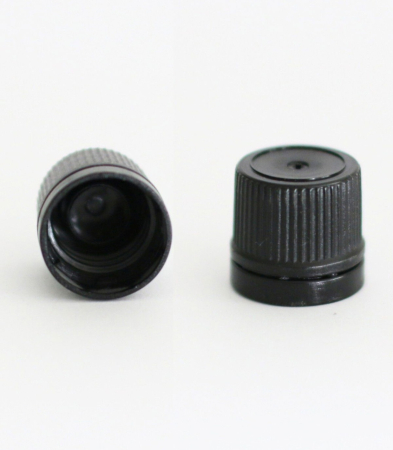 Materiale  - Capac DIN18 negru pentru sticle, cu sigiliu, fără picurător