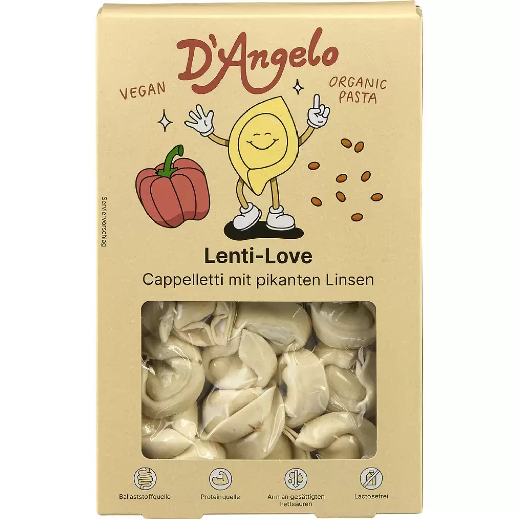 Paste fainoase - Cappelletti vegane umplute cu linte picanta, eco 250g