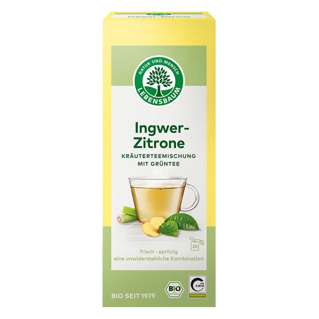 Ceaiuri - Ceai verde cu ghimbir si lamaie 20 plicuri, eco 40g