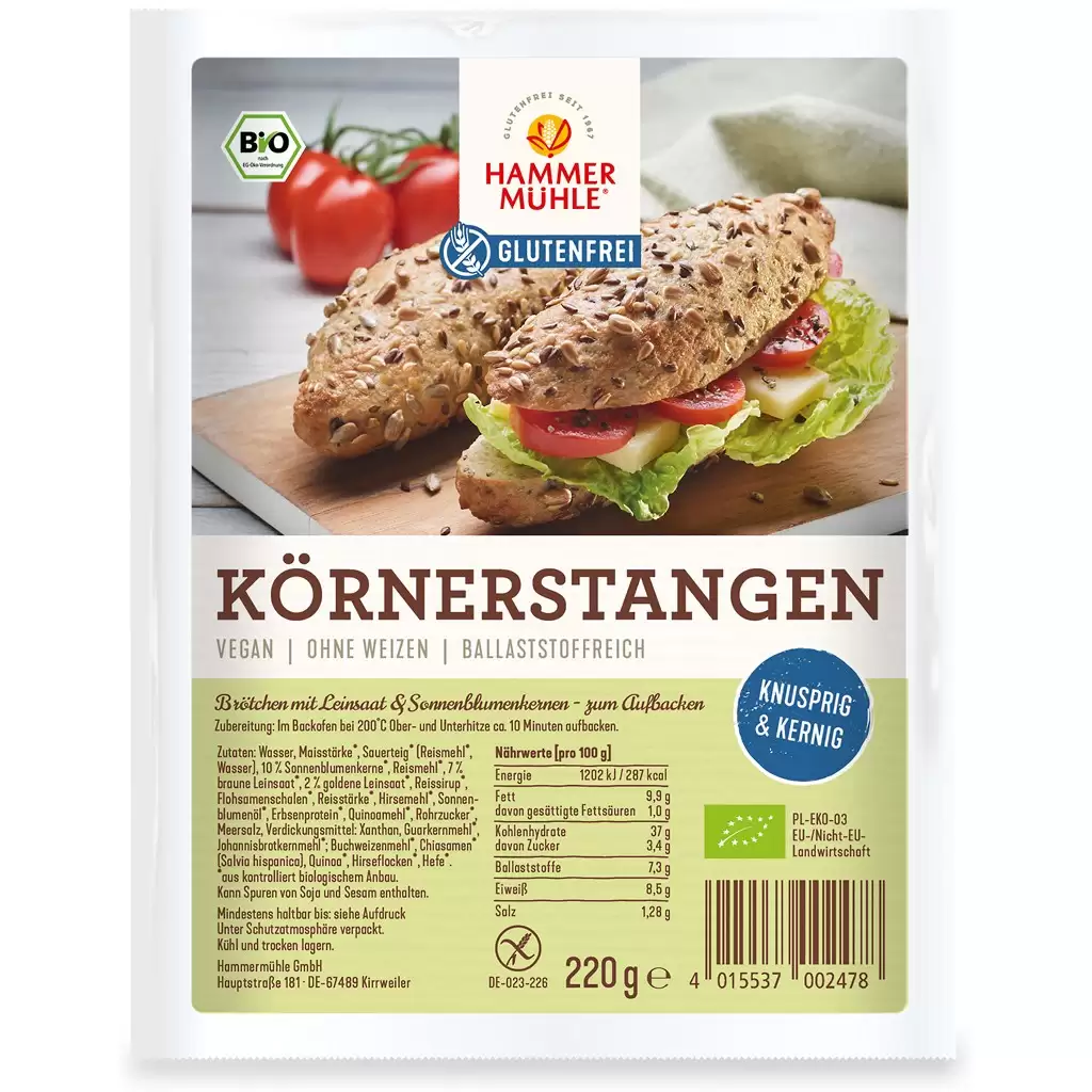 Paine - Chifle cu seminte de in si floarea soarelui fara gluten, eco 220g