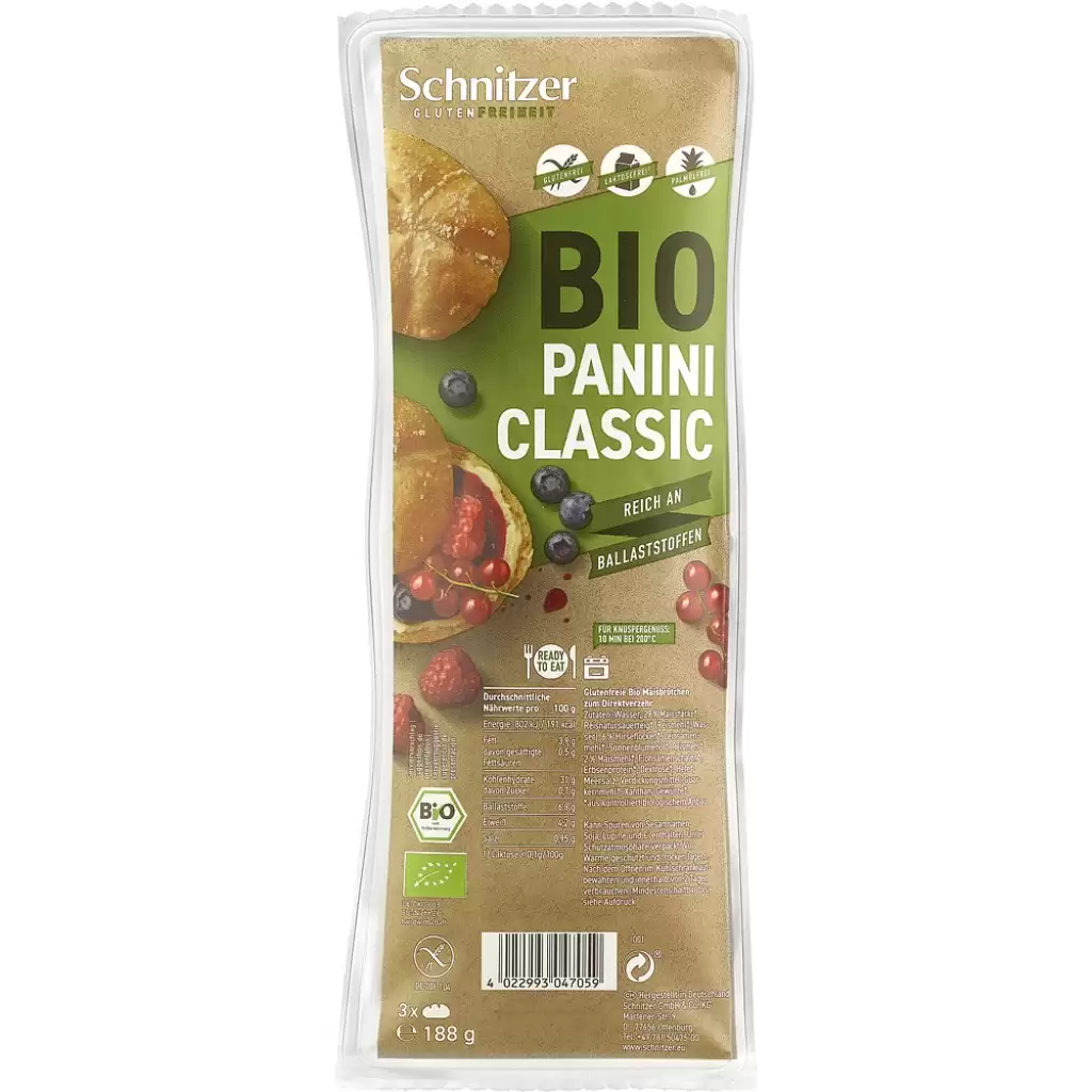 Paine - Chifle panini clasice fara gluten 3 bucati, eco 188g