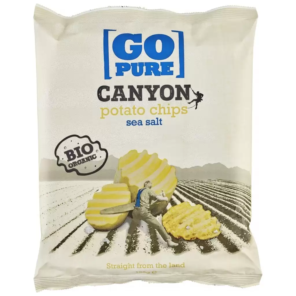Sticksuri, chipsuri si covrigei - Chips-uri Canyon din cartofi cu sare de mare fara gluten, eco 125g