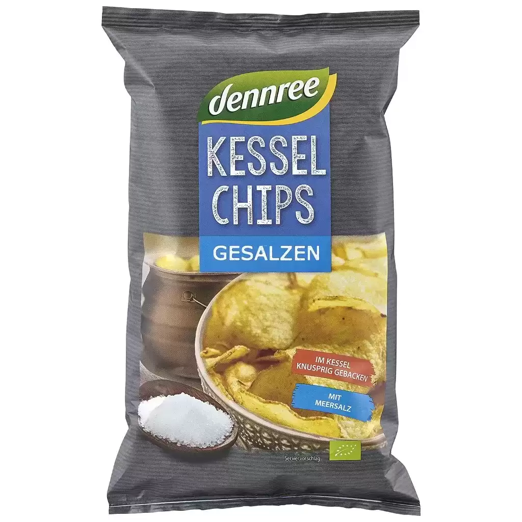 Sticksuri, chipsuri si covrigei - Chipsuri de cartofi cu sare de mare, eco 125 g