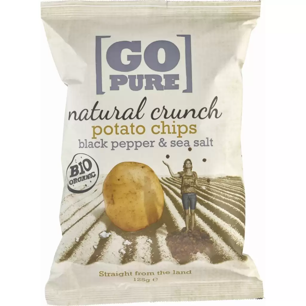 Sticksuri, chipsuri si covrigei - Chipsuri de cartofi cu sare si piper fara gluten, eco 125g