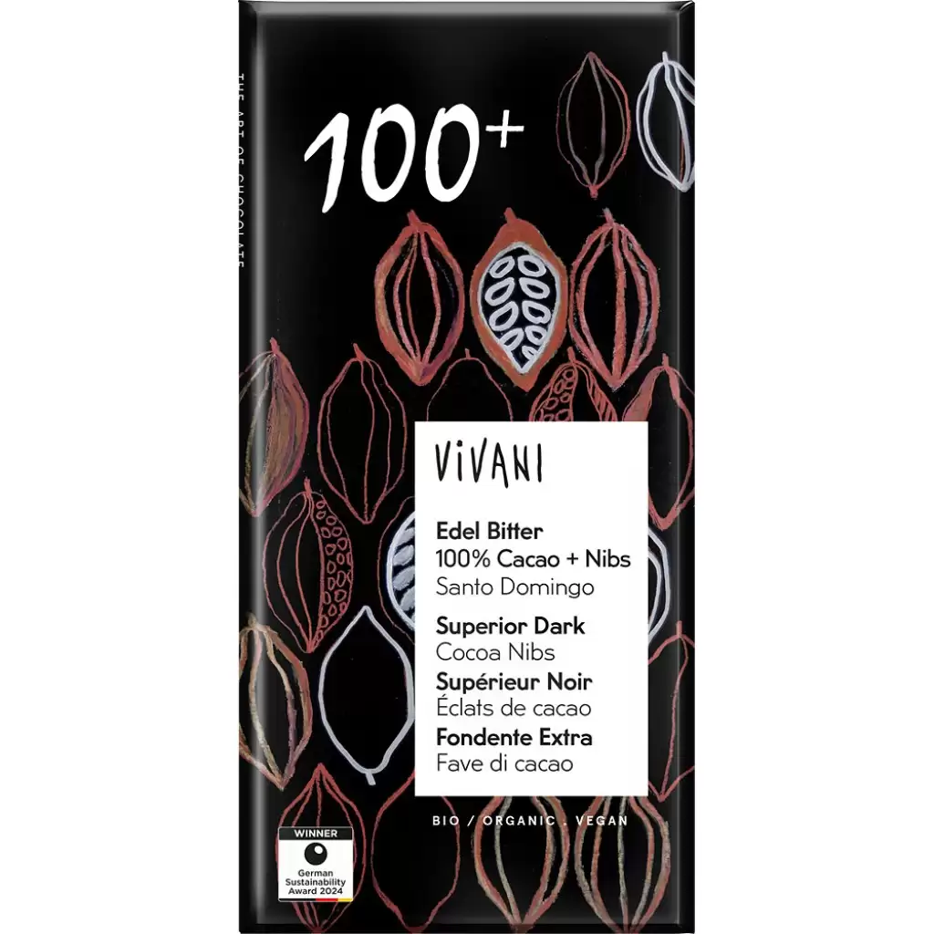 Ciocolata - Ciocolata amara 100% cacao vegana, eco 80g