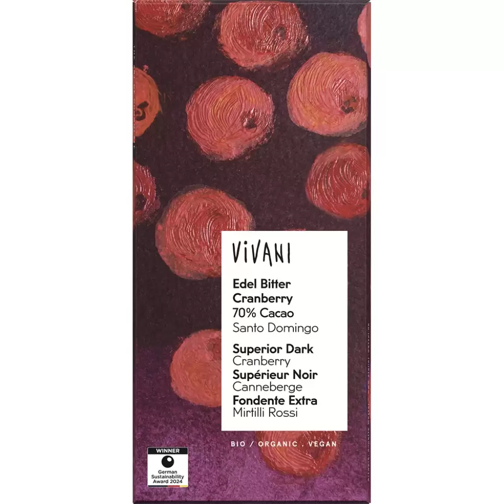 Ciocolata - Ciocolata amaruie cu 70% cacao si merisoare, eco 80g